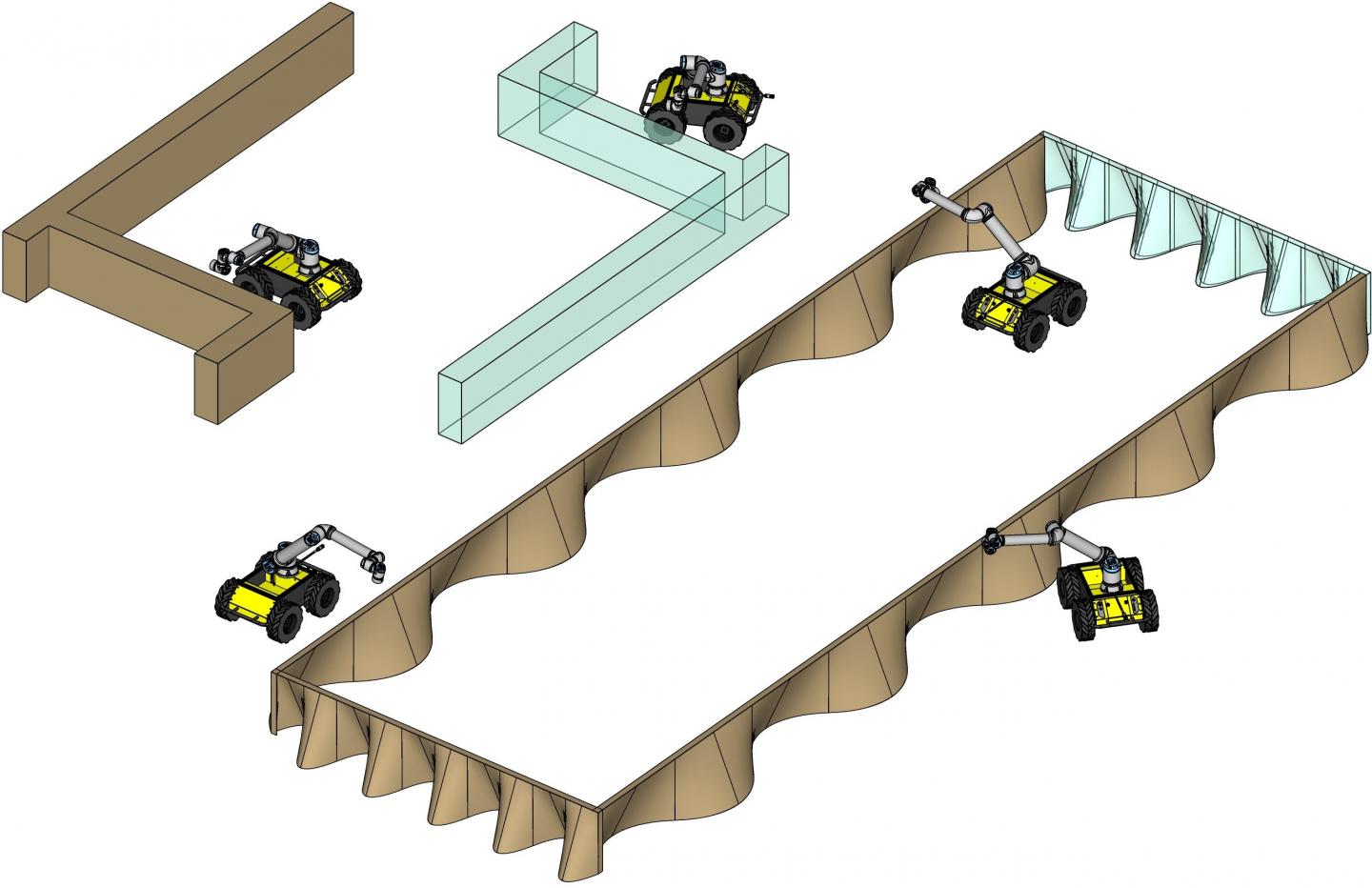 Collective additive manufacturing robots. Image via NYU Tandon.